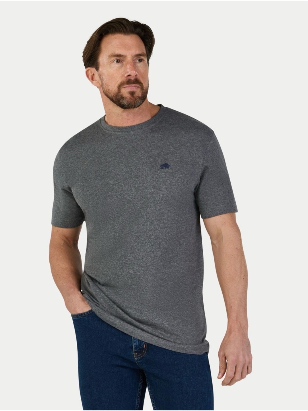 Buffalo David Bitton Men's Dark Heather Gray Short Sleeve Tee